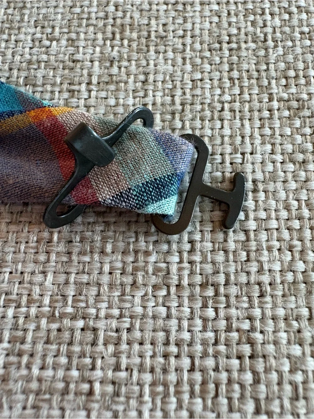 Vintage Madras Plaid Adjustable Bow Tie Pre-Tied Youth Classic Prep